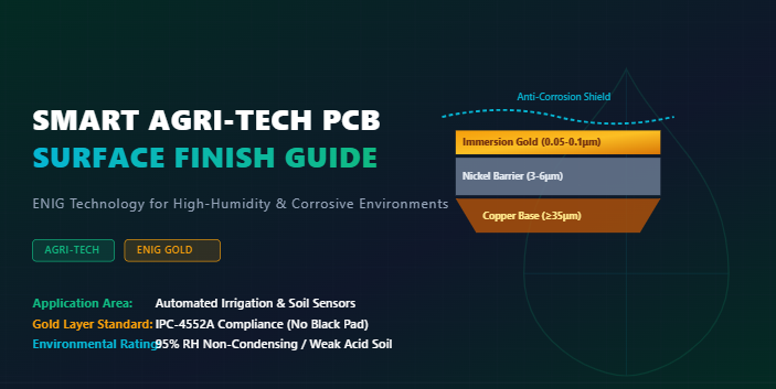 Derniers blogs de l'entreprise sur Agrotech IoT: sélection de finitions de surface (ENIG) pour les PCB résistants à la corrosion dans les réseaux d'irrigation intelligents