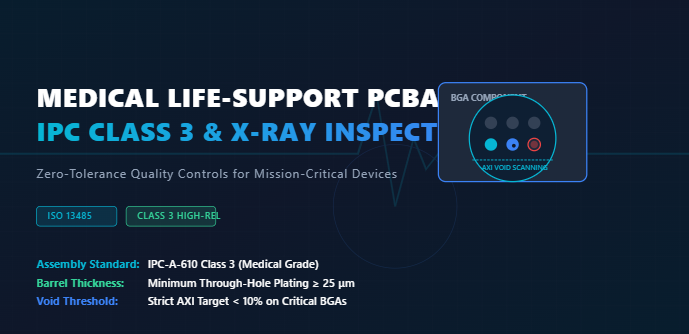 Derniers blogs de l'entreprise sur Technologie médicale : mise en œuvre des normes IPC de classe 3 et de l'inspection par rayons X pour les PCBA médicales critiques